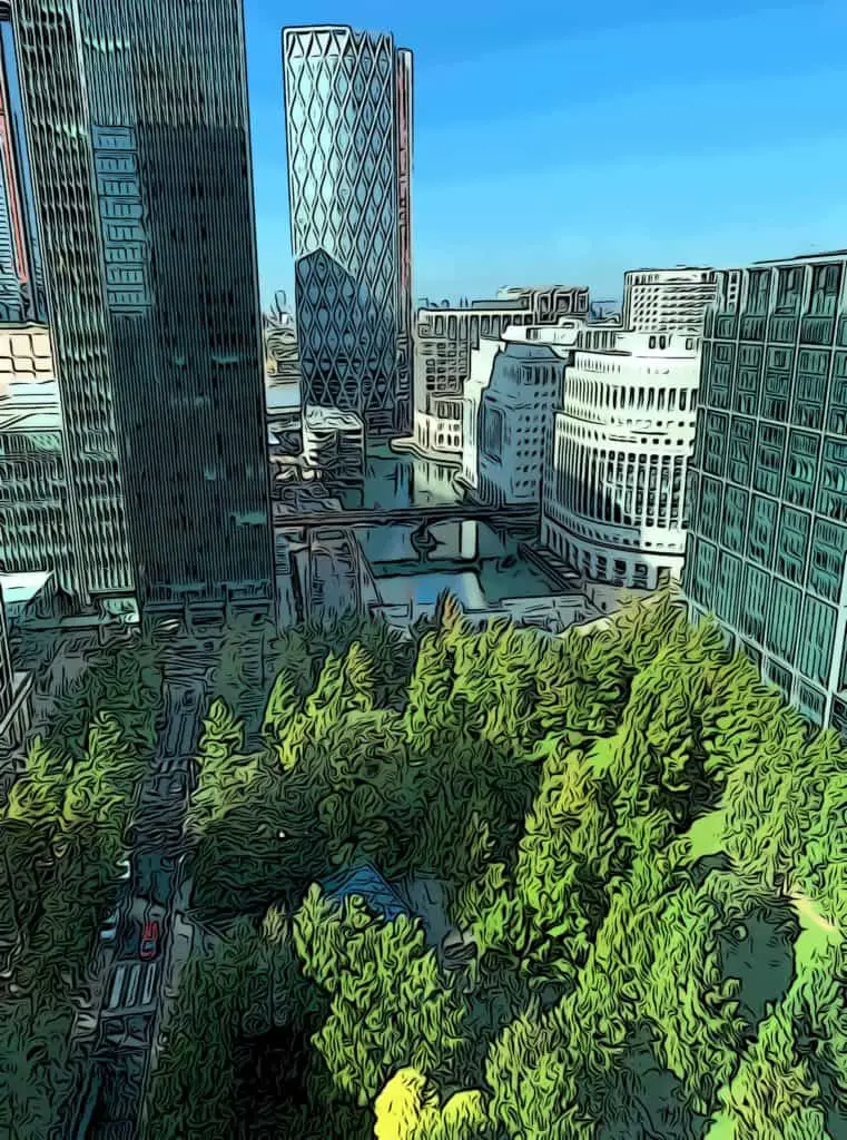 canary wharf tube station jubilee park view