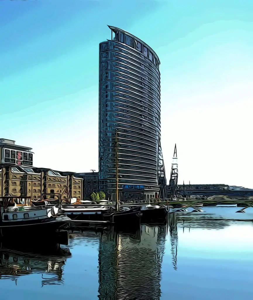 1 west india quay 22 hertsmere road waterfront view