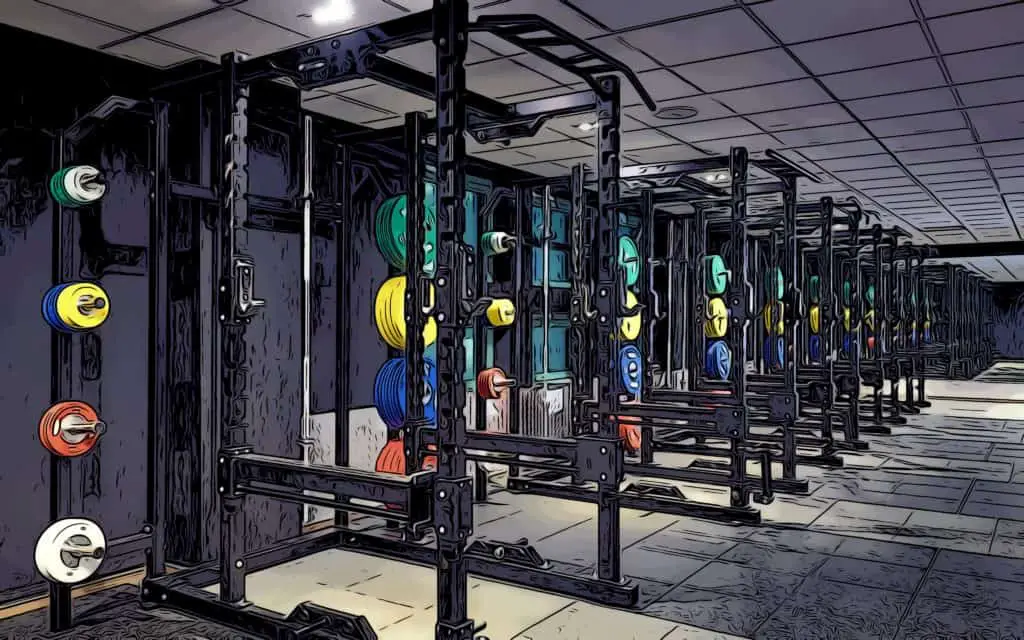 third space canary wharf row of squat racks