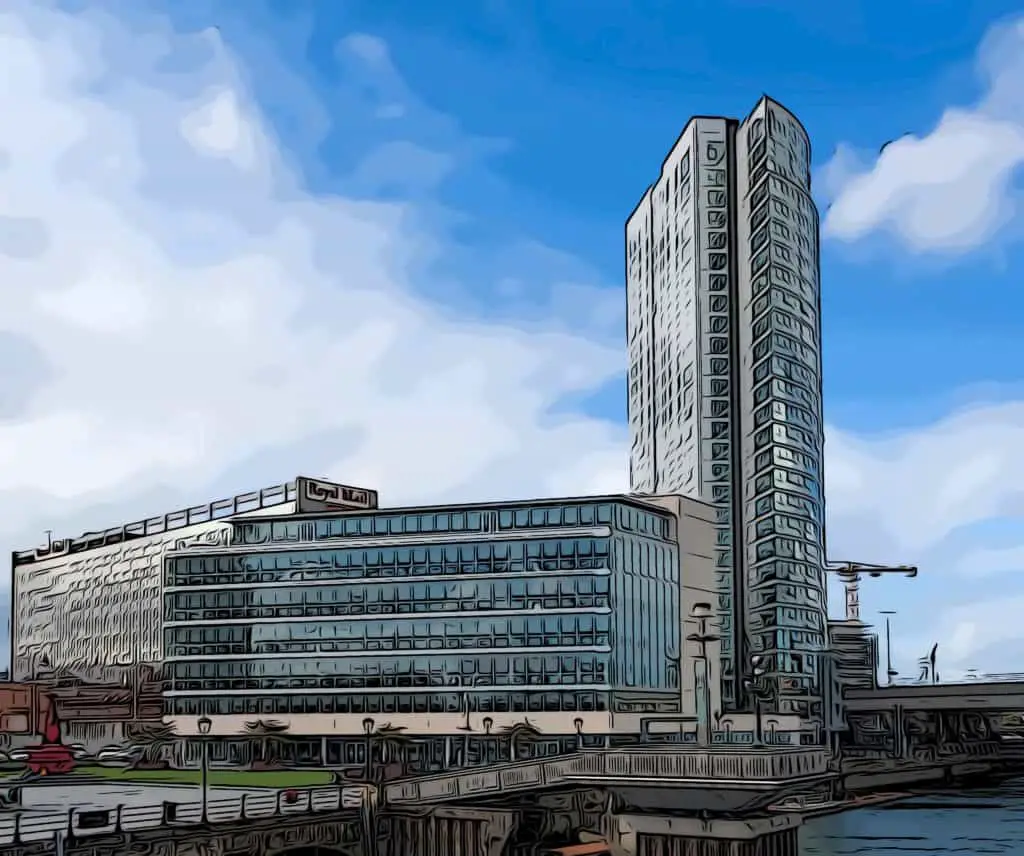 how tall is canary wharf vs belfast obel building