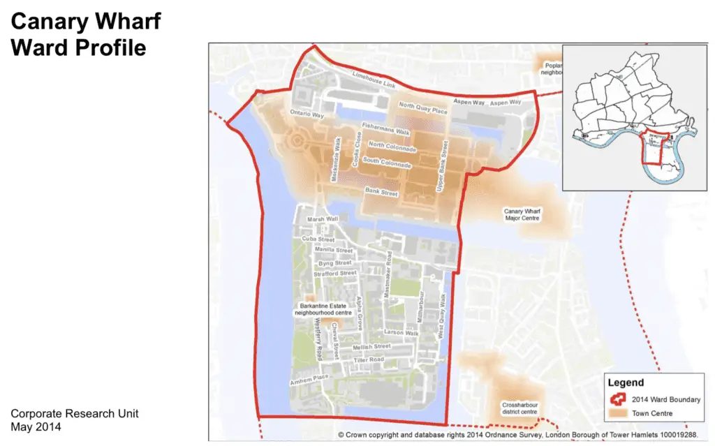 where is canary wharf ward map