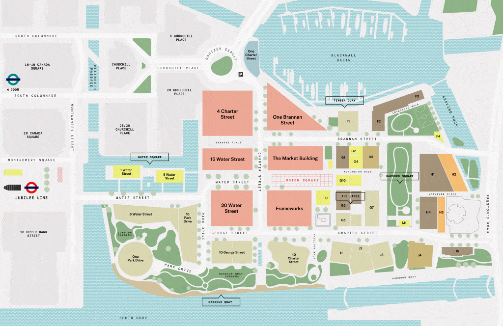 wood wharf site plan map